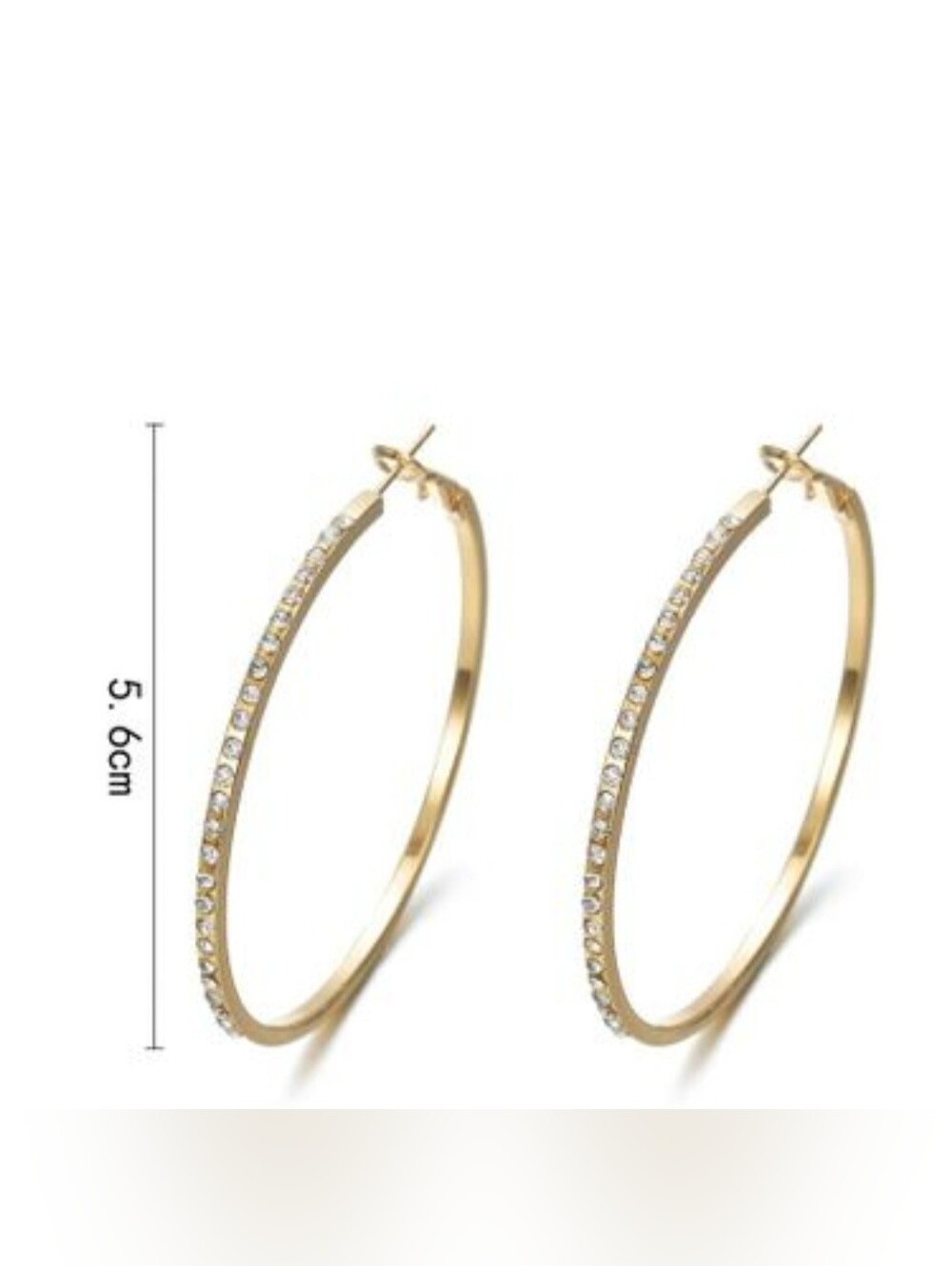 SEE NEW LISTING Rose Gold Rhinestone Hoop Earrings - Picture 7 of 12